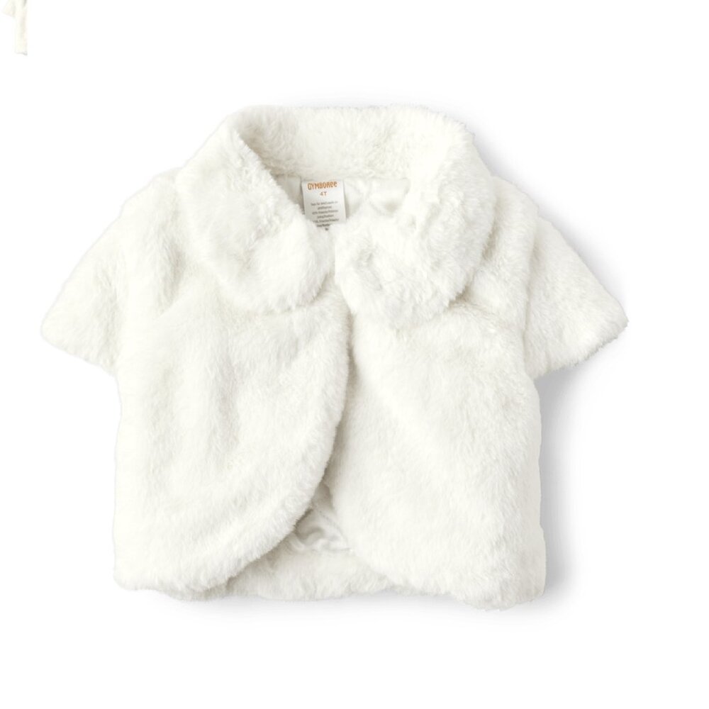 Gymboree  Girls Faux Fur Shrug - White size 8